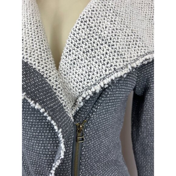 Lilla P Women's Grey Long Sleeve Knitted  Overlap Zip Jacket  Sz XS - Picture 4 of 7
